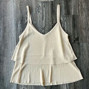 Misa Los Angeles Top White Tank Top Size Small Womens V Neck Camisole